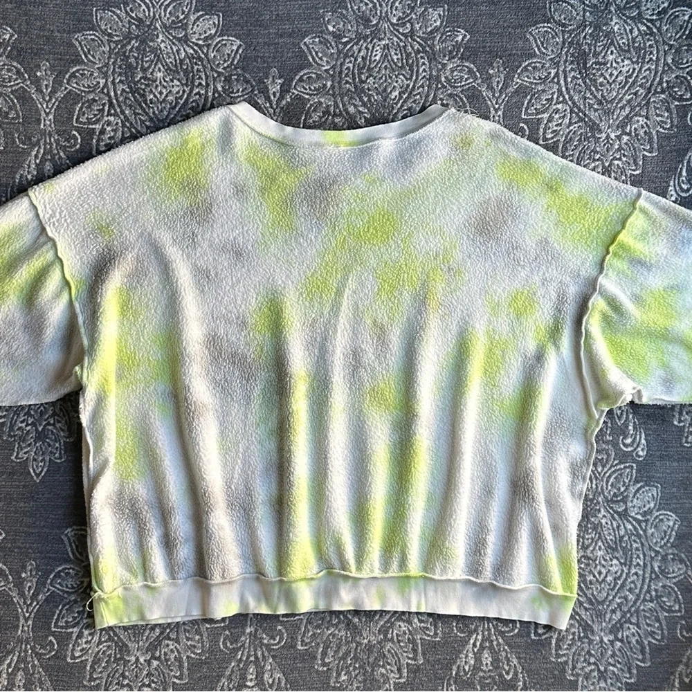 Free People Kelly Washed Tie Dye Set in Lime Size Large